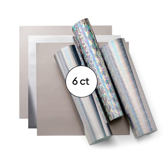 Cricut&#xAE; Permanent Holographic Vinyl, Silver Sampler